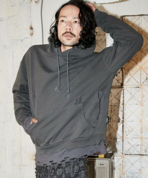 ADAM PATEK(アダムパテック)】damage Layered crewneck スウェット