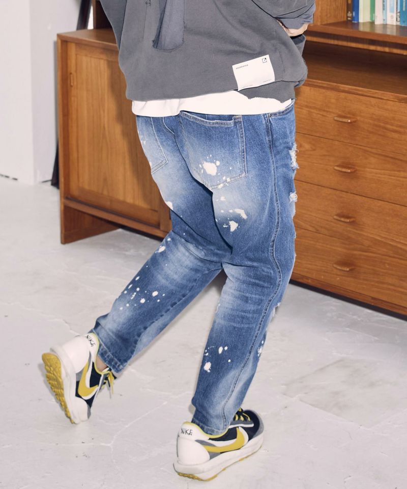 ADAM PATEK(アダムパテック)】Crash denim Tapered pants デニムパンツ