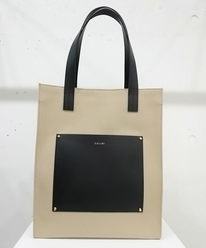 CULLNI(クルニ)】Leather Pocket Canvas Tote トートバッグ(BG-003