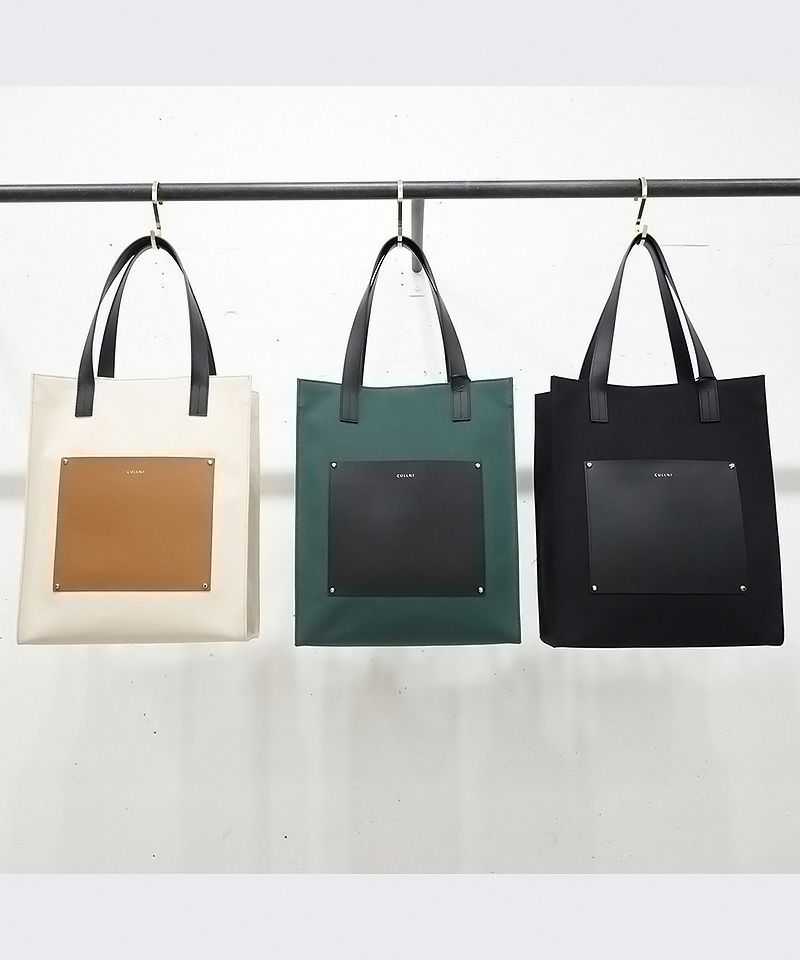 CULLNI(クルニ)】Leather Pocket Canvas Tote トートバッグ(BG-003 