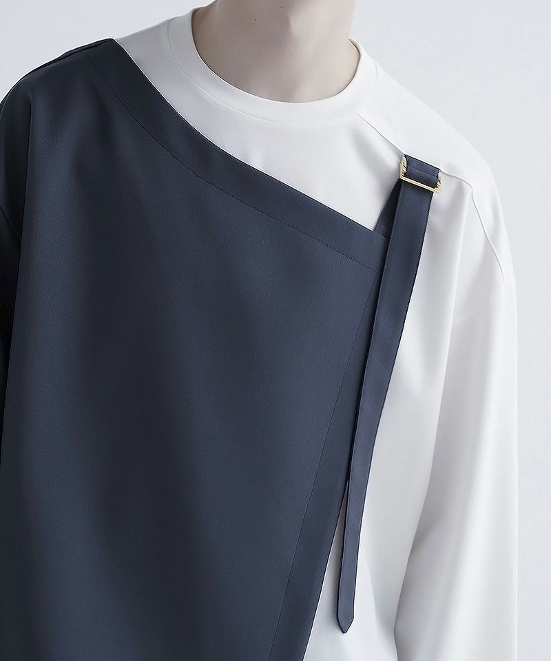 陰山織物謹製 CULLNI Shoulder Belt Layered Pullover | irai.co.id