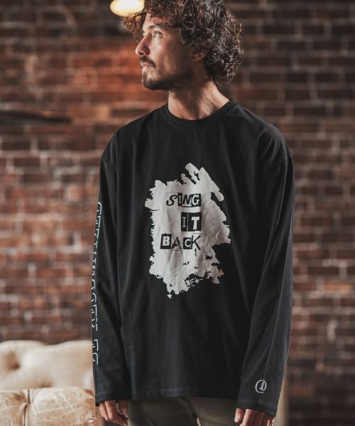 50％off【FACTOTUM(ファクトタム)】Minimal Message Logo Print Long