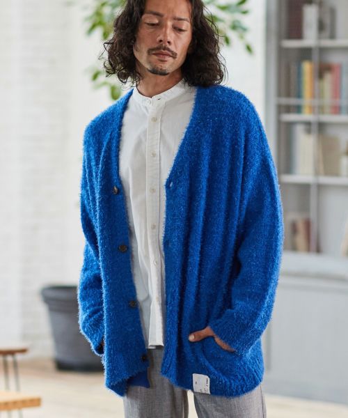 loose basic mohair cardigan ブラックMサイズ - カーディガン