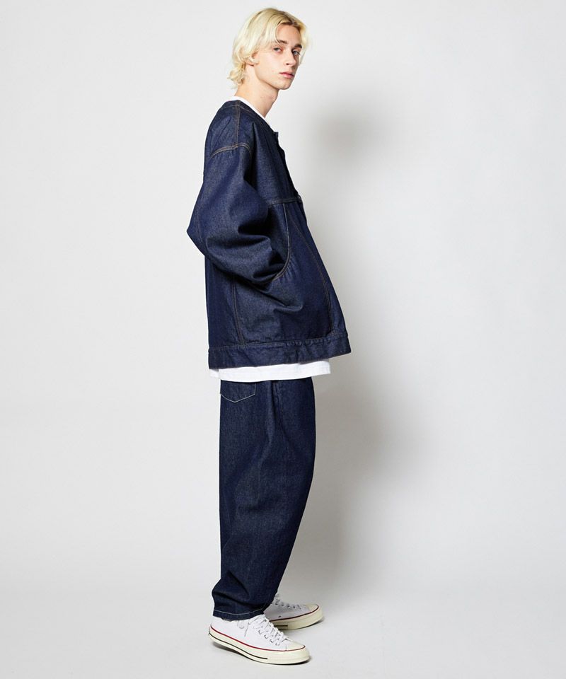 【rehacer(レアセル)】No-Collar Big Pocket Denim JKT デニムジャケット(01220100019)