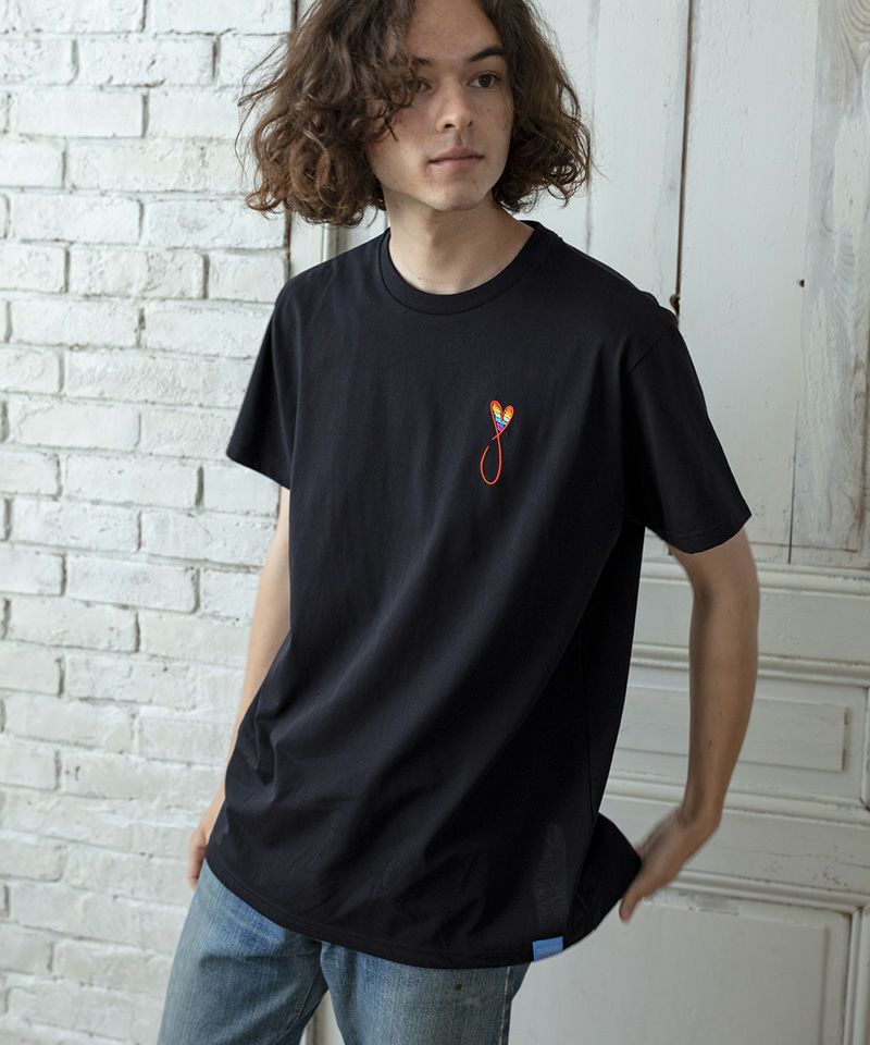 MAISON HONORE(メゾンオノレ)】White x Red Rainbow T-Shirt Tシャツ