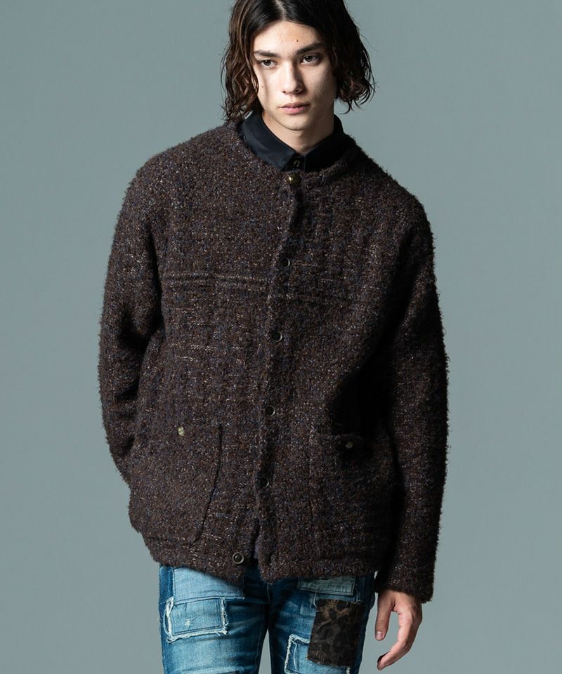 glamb(グラム)】【予約販売11月下旬～12月上旬入荷】No Collar Knit JKT ノーカラーニットジャケット(GB0422-JKT03)  | CAMBIO カンビオ