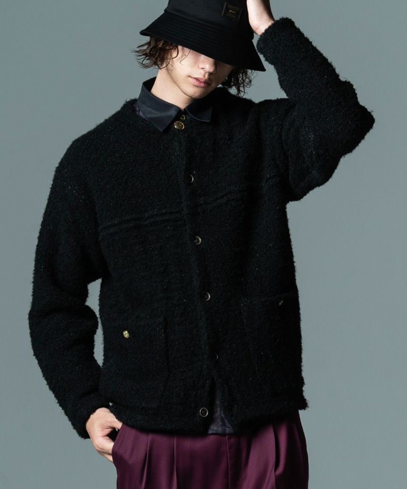 glamb(グラム)】【予約販売11月下旬～12月上旬入荷】No Collar Knit JKT ノーカラーニットジャケット(GB0422-JKT03)  | CAMBIO カンビオ