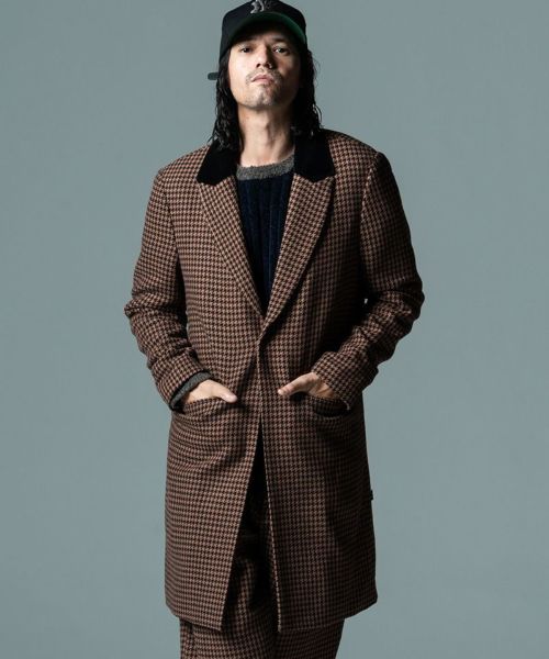 glamb(グラム)】Houndstooth Chester Coat ハウンドトゥースチェスター