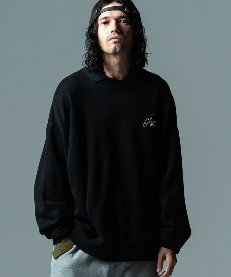 30%【glamb(グラム)】Prep COLLAR SWEAT スウェット プレップカラースウェ