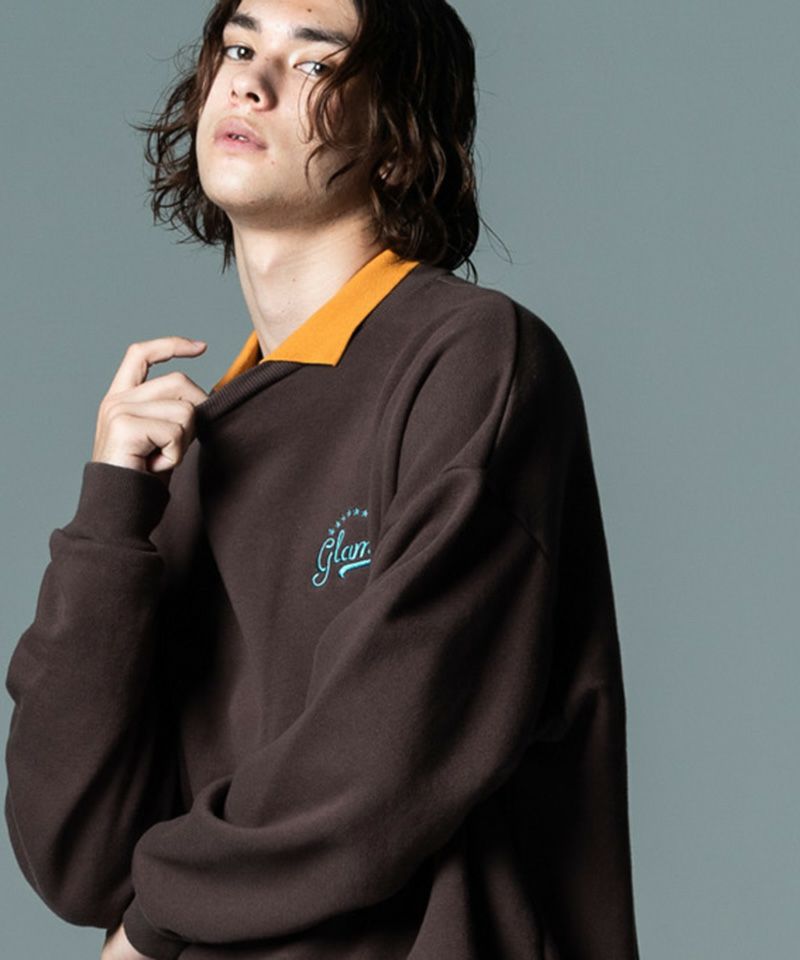 30%【glamb(グラム)】Prep COLLAR SWEAT スウェット プレップカラースウェ