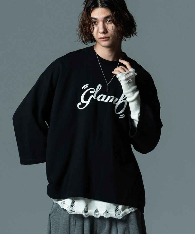 glamb 【glamb(グラム)】Wide Sleeve Logo Sweat ワイドスリーブロゴ