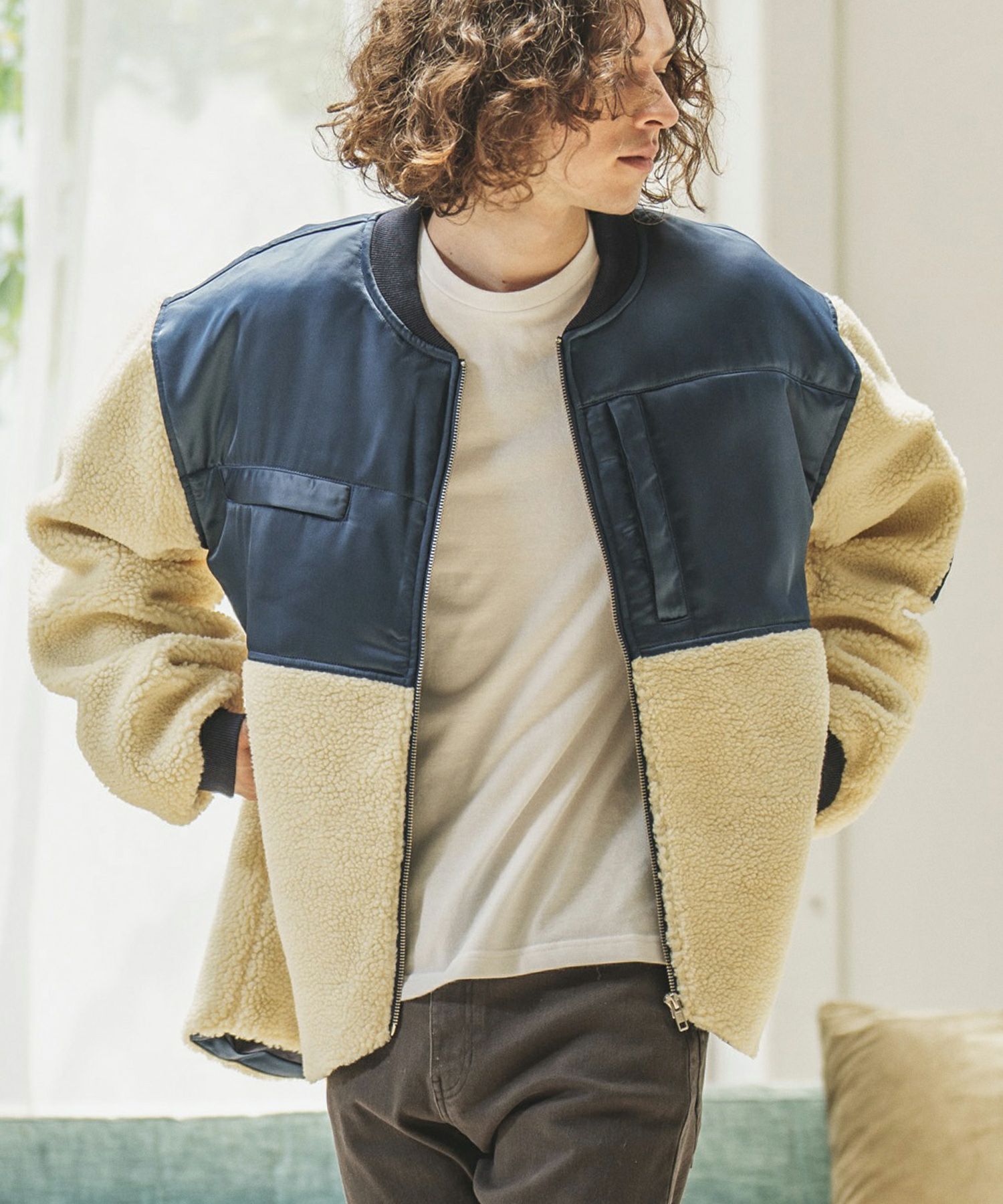 60%OFF【CAMBIO(カンビオ)】ボア切替MA-1ジャケット(HLCM0079 