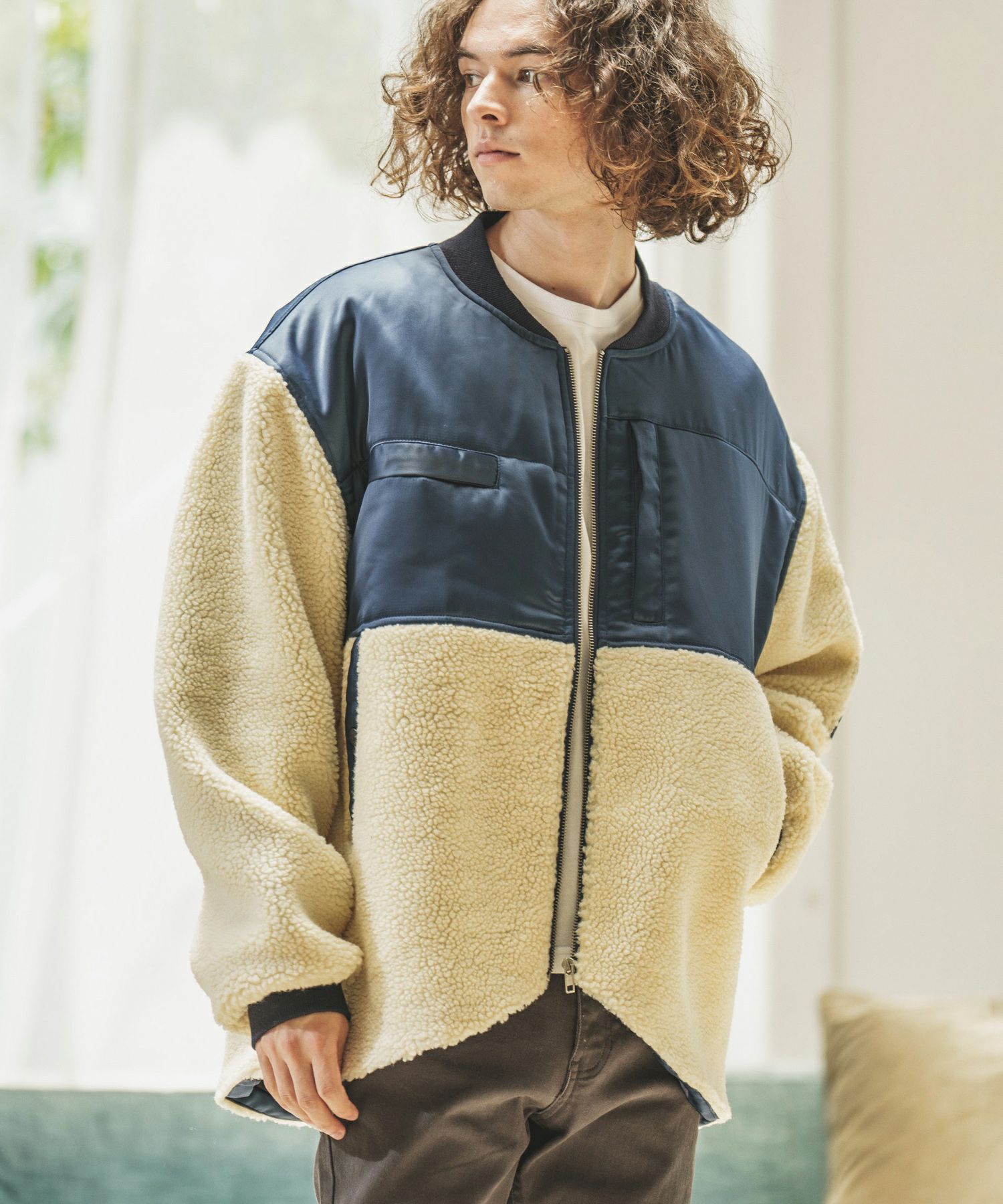 60%OFF【CAMBIO(カンビオ)】ボア切替MA-1ジャケット(HLCM0079 