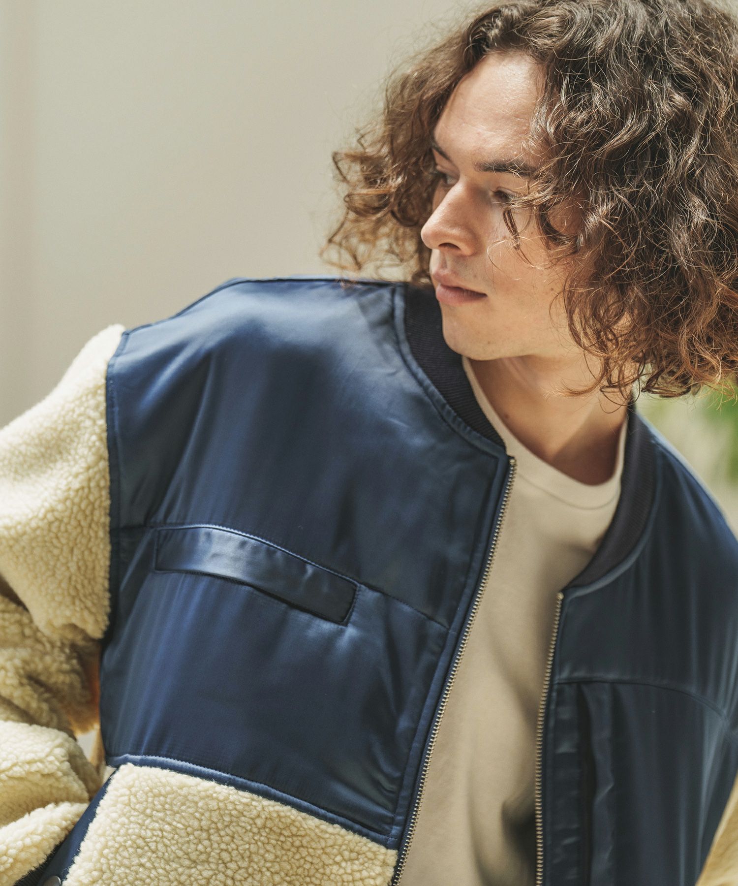 60%OFF【CAMBIO(カンビオ)】ボア切替MA-1ジャケット(HLCM0079 