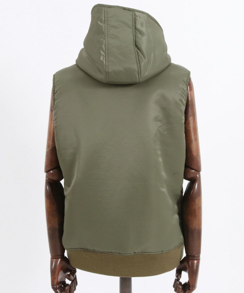 30%OFF【felkod(フィルコッド)】High Neck Hooded MA-1 Type Vest 