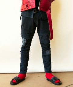 50%OFF【SEVESKIG(セヴシグ)】 Torn feelings Skinny Pants スキニー