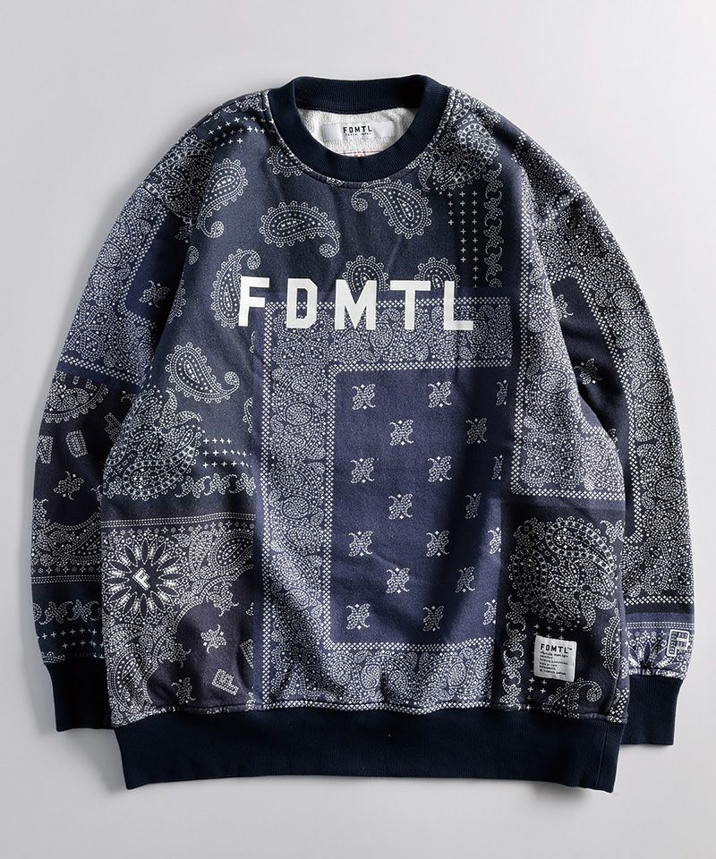 FDMTL(ファンダメンタル)】PRINTED PATCHWORK SWEAT SHIRT スウェット