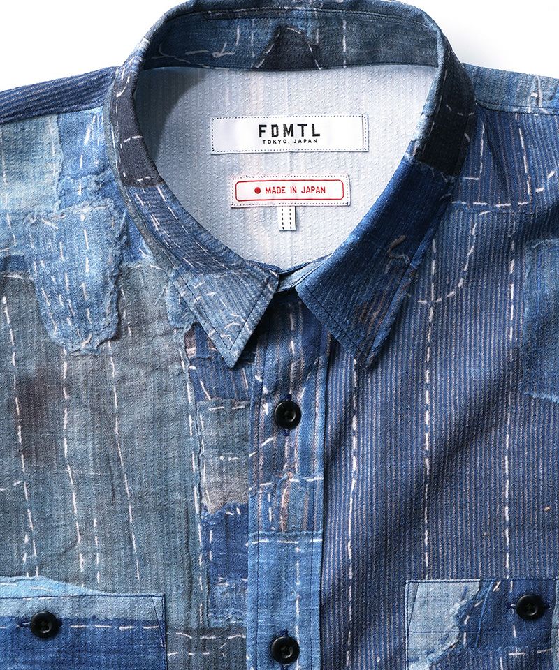 FDMTL(ファンダメンタル)】 PRINTED PATCHWORK S-S SHIRT シャツ(FA23