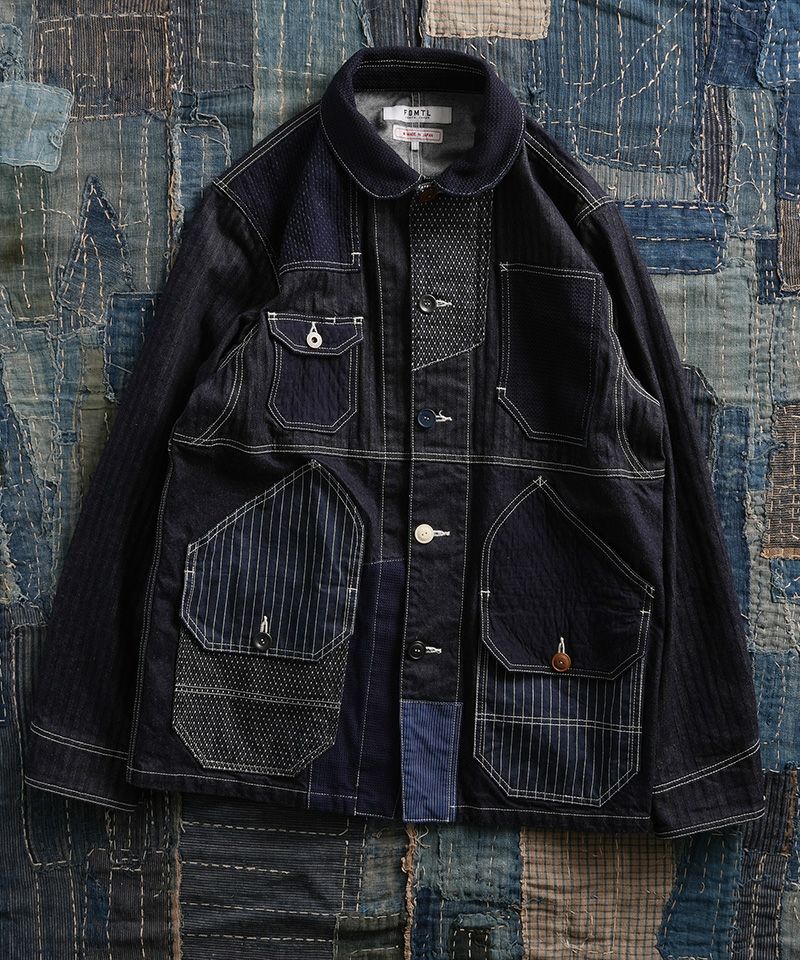 FDMTL(ファンダメンタル)】 PATCHWORK COVERALL RINSE カバーオール