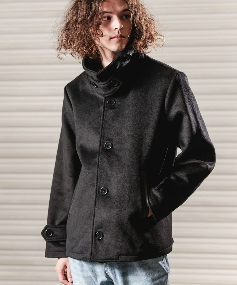 50%off【CAMBIO(カンビオ)】Short Length Stand Collar Melton Jacket