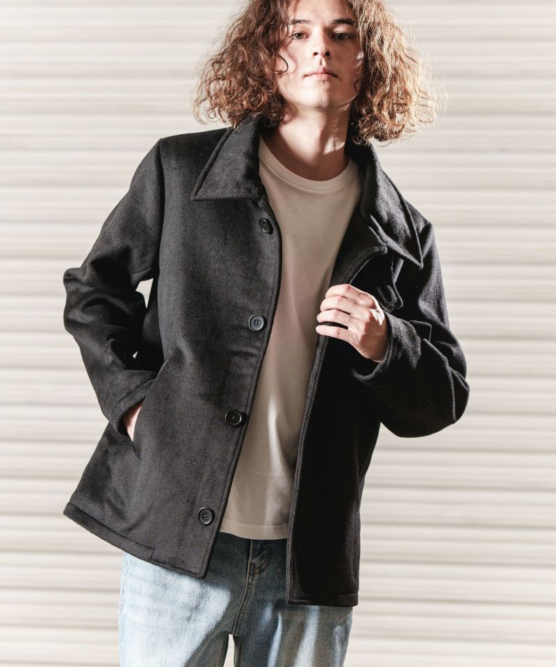 50%off【CAMBIO(カンビオ)】Short Length Stand Collar Melton Jacket 