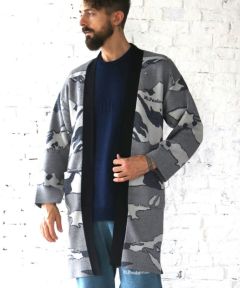 Mt.Paulownia(マウントポローニア)】CAMO PATTERN KNIT GOWN ガウン