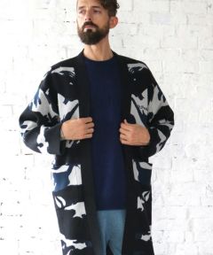 Mt.Paulownia(マウントポローニア)】CAMO PATTERN KNIT GOWN ガウン