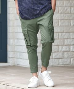 CAMBIO(カンビオ)】Stretch Twill Soft Surrouel Tapered Ankle Cargo