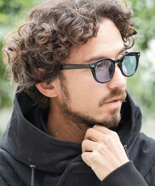 【CAMBIO(カンビオ)】Thick Temple Boston Sunglasses サングラス(S1123523cmb)