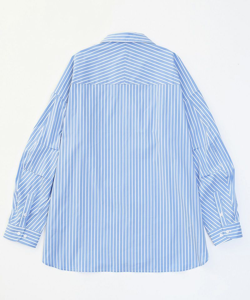 VICTIM(ヴィクティム)】STRIPE BIG SHIRTS シャツ(VTM-23-S-015