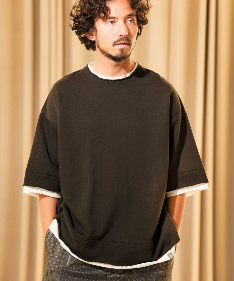 ANGENEHM(アンゲネーム)】Fake Layered Cutoff Sweat Cut sew (MADE IN JAPAN)  カットソー(2312-311AN) | CAMBIO カンビオ