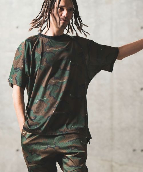 GLIMCLAP(グリムクラップ)】Artistic camouflage jersey pants