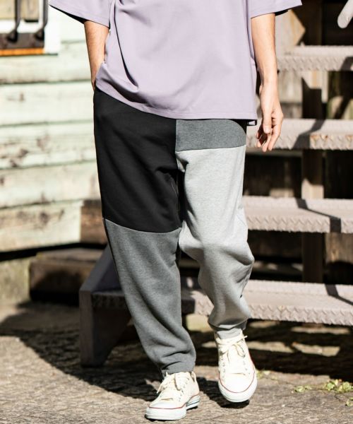 30%OFF【CAMBIO(カンビオ)】Patchwork Balloon Silhouette Sweat Pants