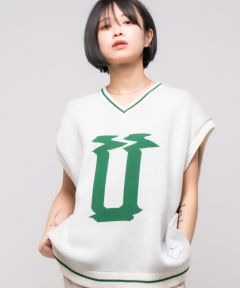 EFFECTEN(エフェクテン)】u logo knit vest ニットベスト(efcp-11