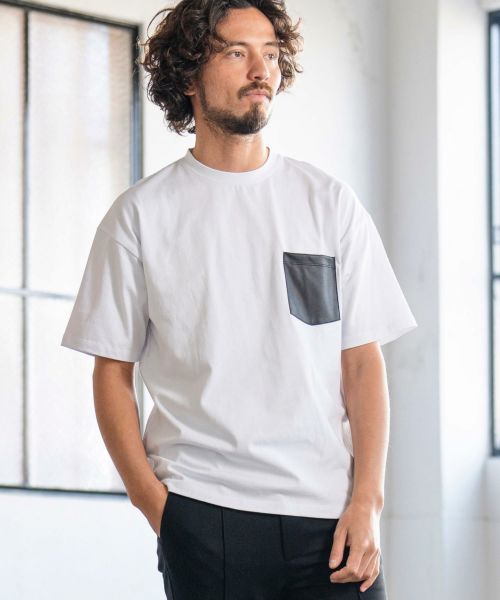 30%OFF【NO ID.(ノーアイディー)】ｼﾙｹｯﾄｽﾑｰｽV-N-T Tシャツ(852006-405T