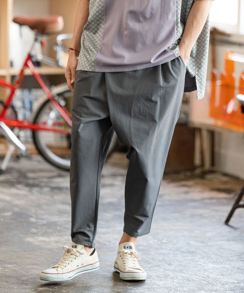 CAMBIO(カンビオ)】Stretch Nylon Cutting Sarrouel Pants サルエル