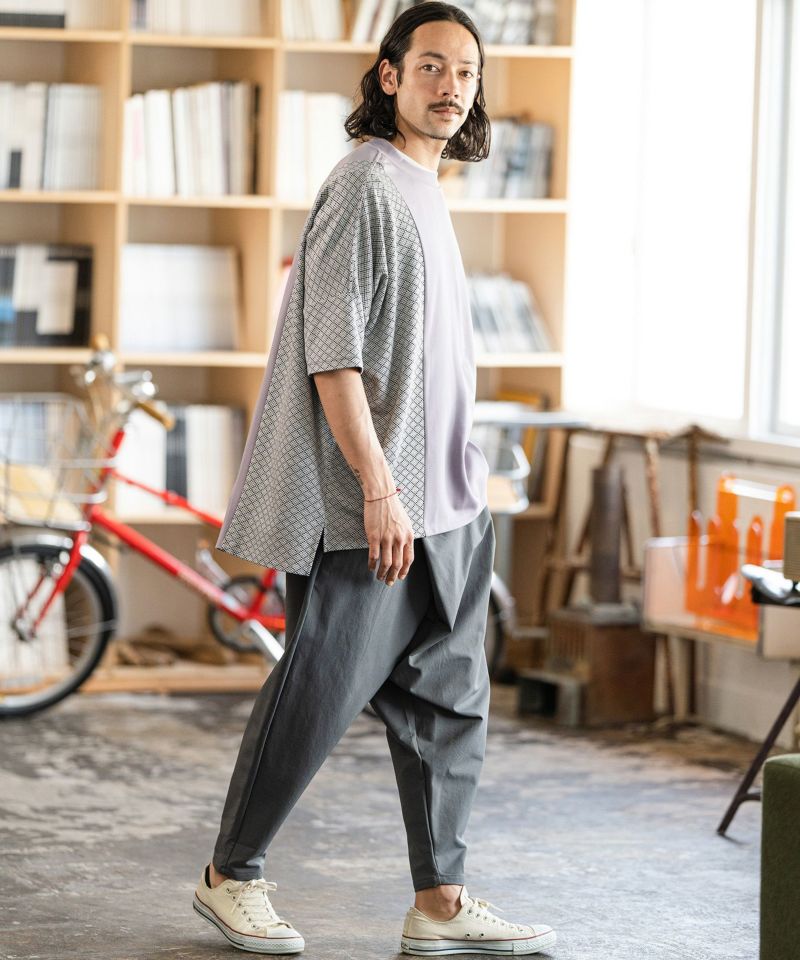 CAMBIO(カンビオ)】Stretch Nylon Cutting Sarrouel Pants サルエル