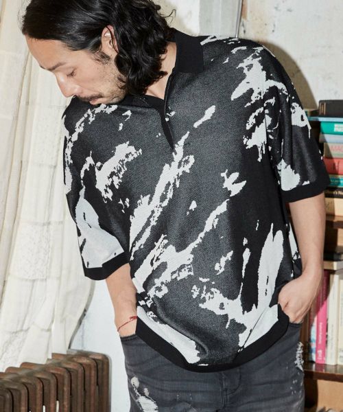 ADAM PATEK(アダムパテック)】butterfly embroidery short sleeve