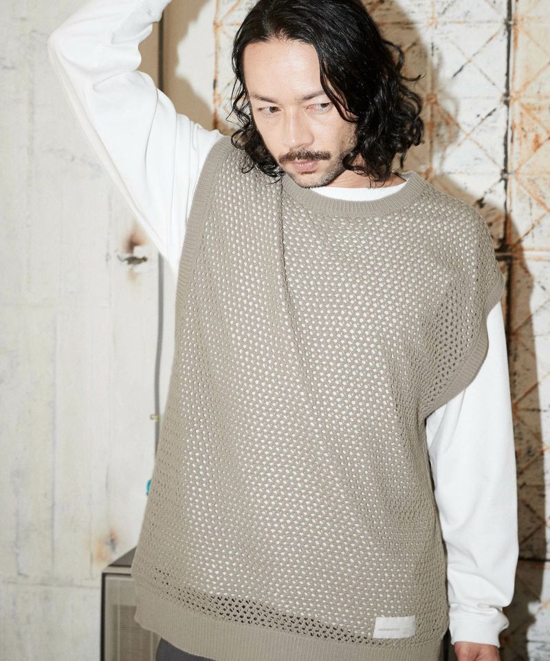 ADAM PATEK(アダムパテック)】 mesh knit vest ベスト(AP2311018