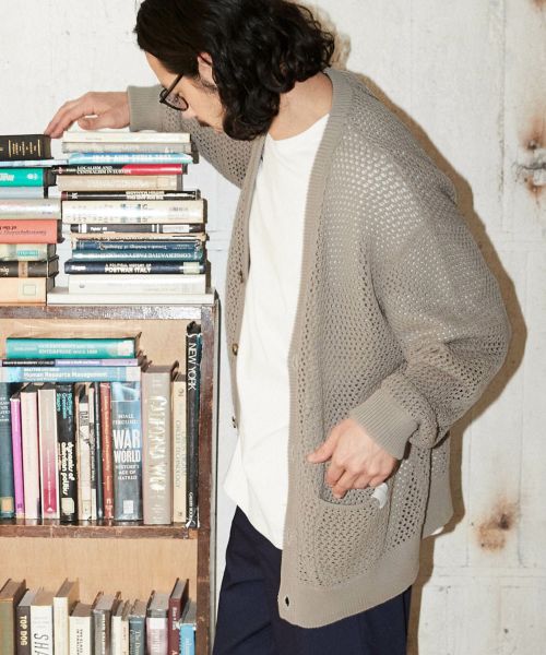 ADAM PATEK(アダムパテック)】mesh knit cardigan カーディガン ...