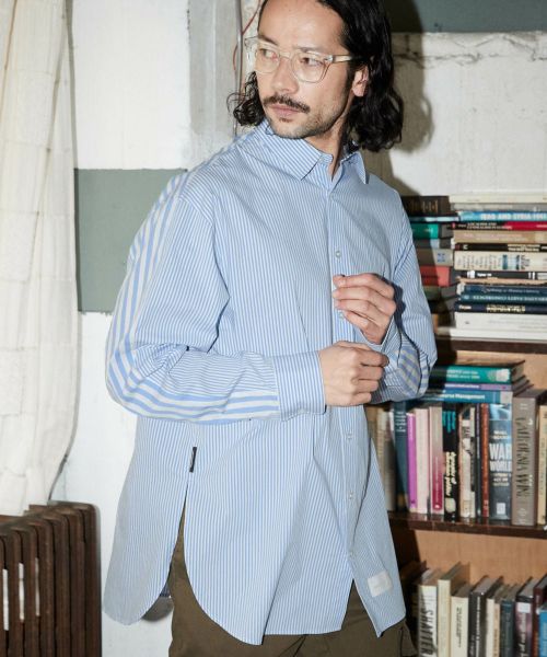 30%OFF【ADAM PATEK(アダムパテック)】switching stripe shirt シャツ(AP2315013)