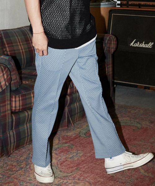 50%OFF【ADAM PATEK(アダムパテック)】jacquard pattern flared pants フレアパンツ(AP2318020)