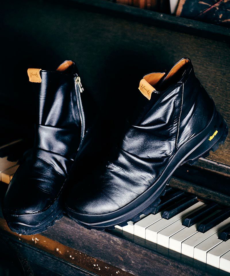 30%OFF【glamb(グラム)】Side Zip Drape Boots サイドジップドレープ