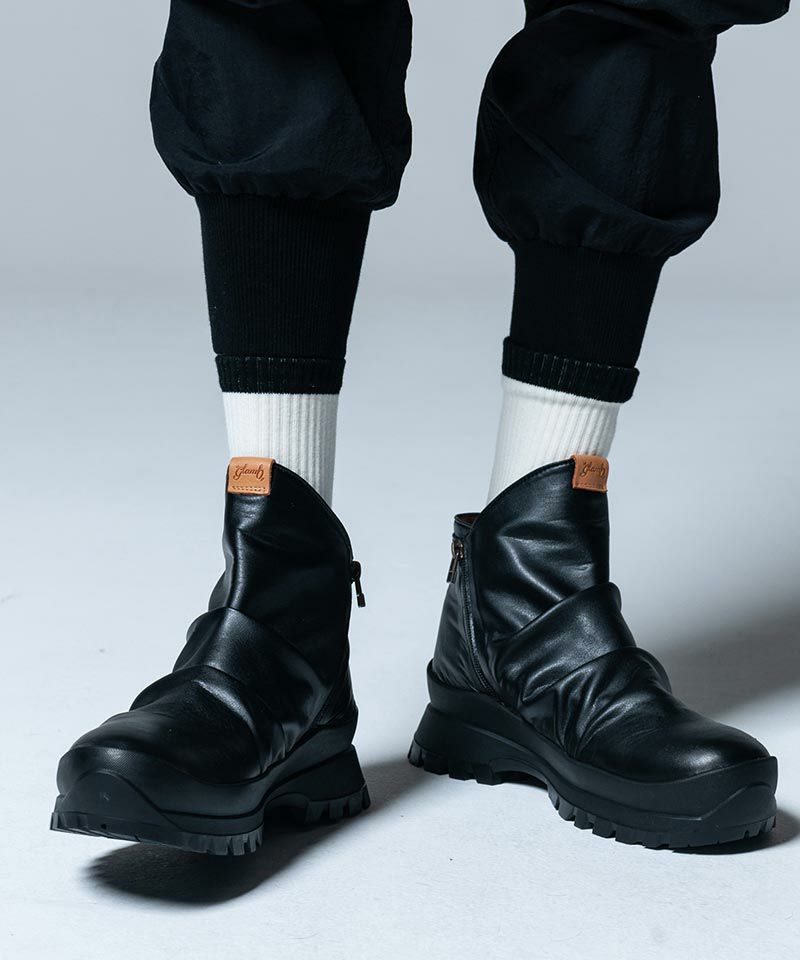 30%OFF【glamb(グラム)】Side Zip Drape Boots サイドジップドレープ