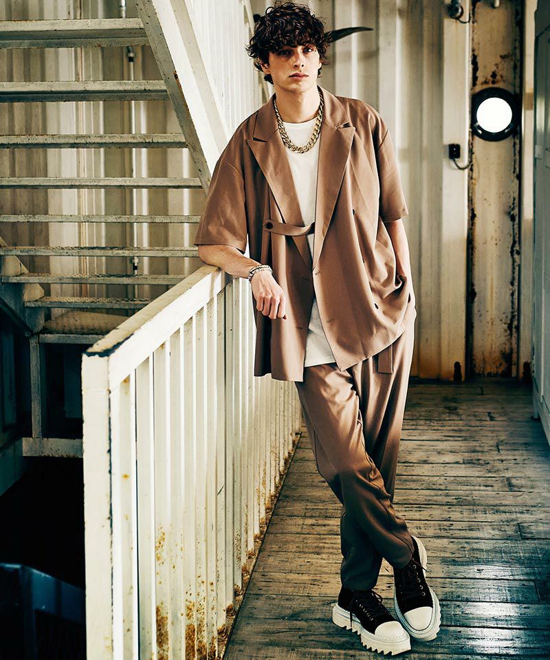 50%OFF【glamb(グラム)】Half Sleeves Double JKT ハーフスリーブ