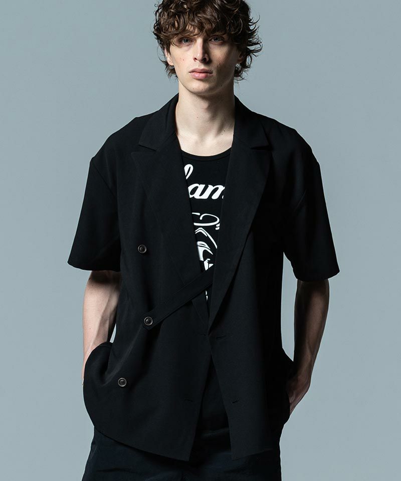 50%OFF【glamb(グラム)】Half Sleeves Double JKT ハーフスリーブ