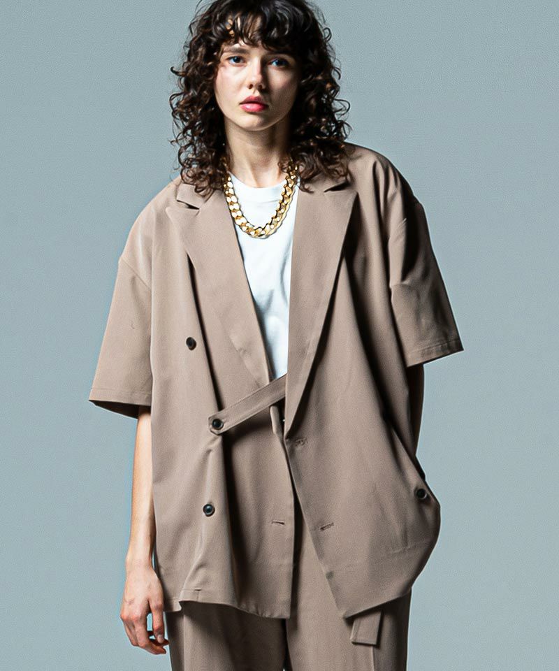 【glamb】グラム ダブル テーラードジャケット セットアップ 半袖 M 50%OFF【glamb(グラム)】Half Sleeves Double JKT ハーフスリーブ