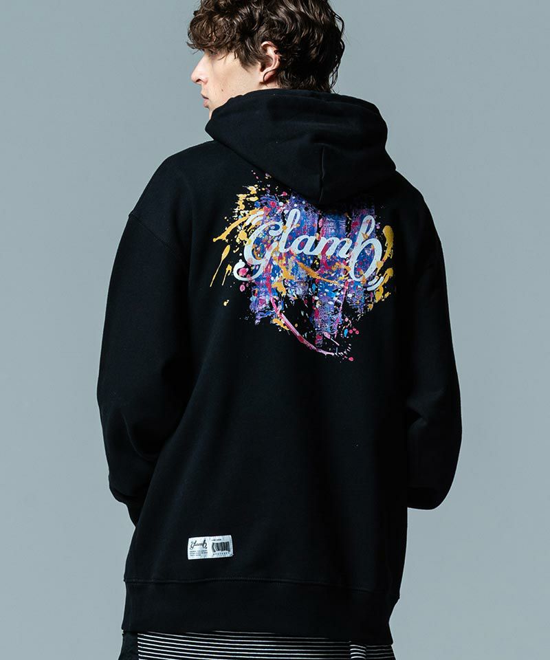 glamb(グラム)】Splash Logo Hoodie スプラッシュロゴフーディ(GB0223