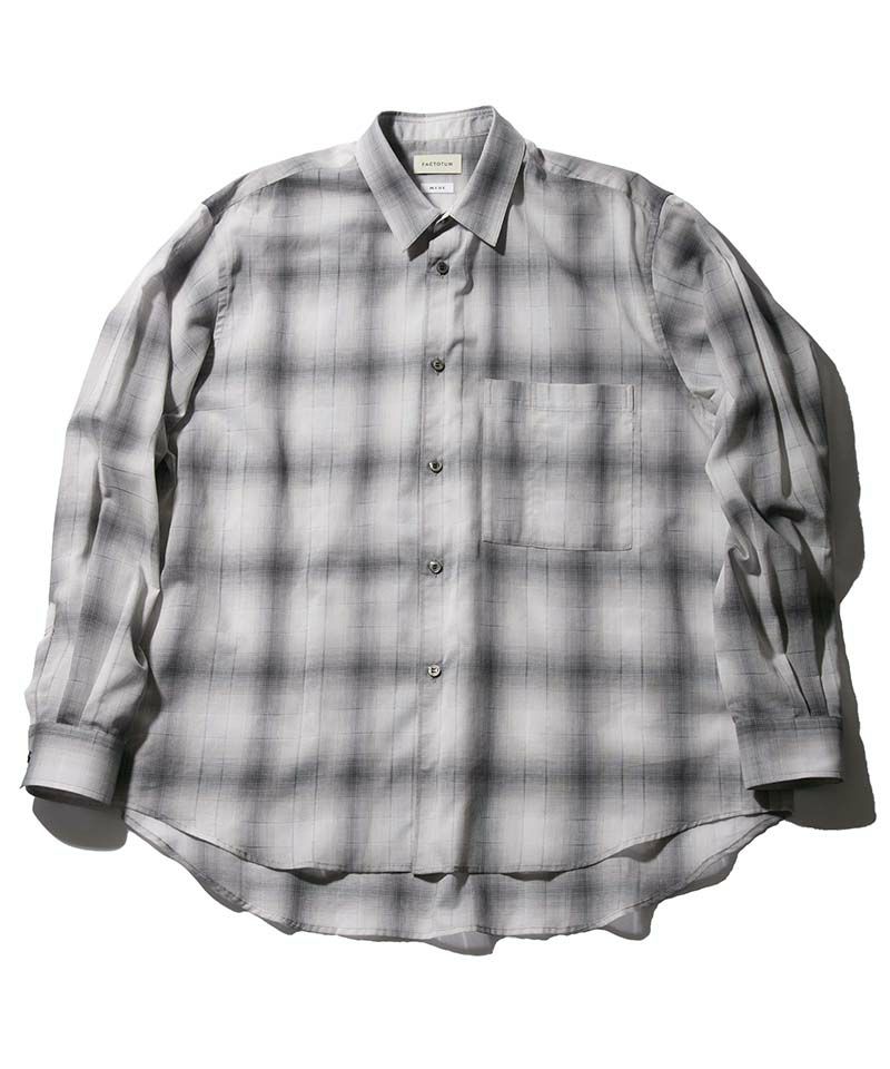 30%OFF【FACTOTUM(ファクトタム)】 Voil Cotton Round Hem Shirt シャツ(01060345)