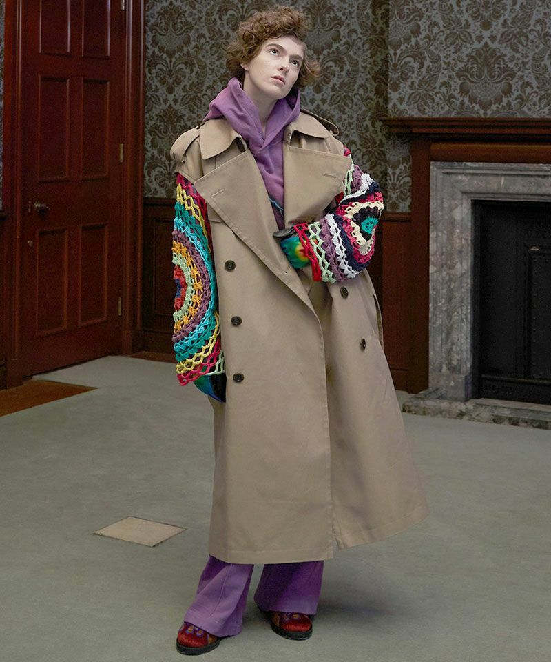 TENDER PERSON(テンダーパーソン)】CROCHE SLEEVE TRENCH COAT 